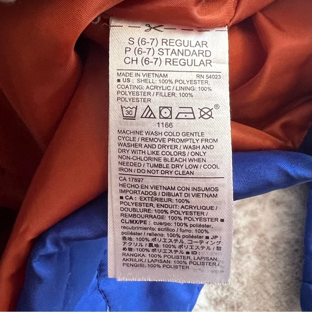 Old Navy Vibrant Blue Kids Puffer Full-Zip Jacket Size 6-7 - Picture 4 of 4